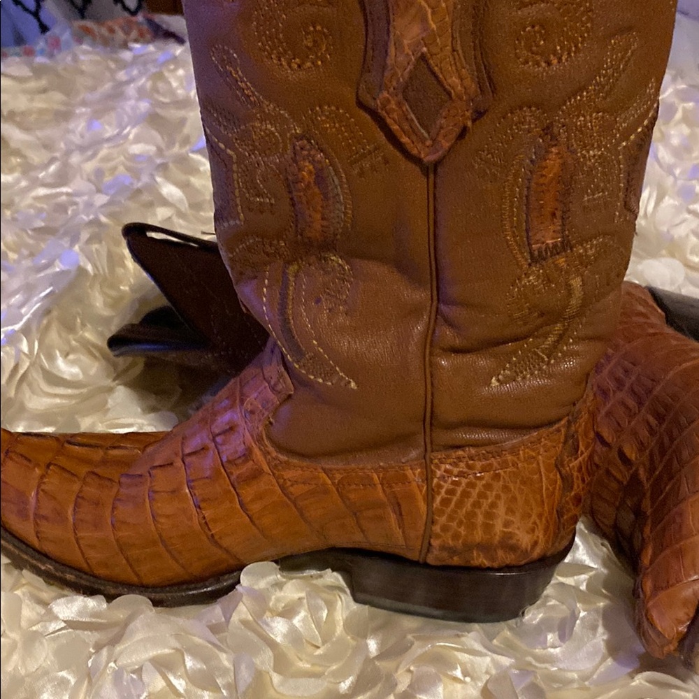 Men's Brown Leather Western Boots - Picture 7 of 10